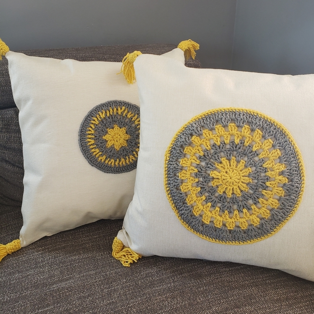 Decorated Pillow Covers Yellow